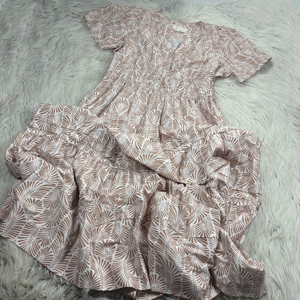 Anthropologie Women's LP Brown Printed Somerset Maxi Dress Tiered Boho Peasant - Picture 3 of 10
